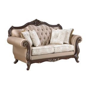 Upholstery Textured Solid and Jacquard Pattern Living Room Loveseat