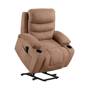 Microfiber Power Lift Chair with Massage, Heat, Charging Ports and Cup-holders