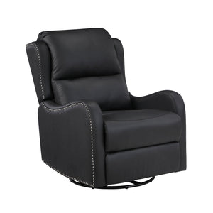 Leather Match Manual Swivel Glider Reclining Chair