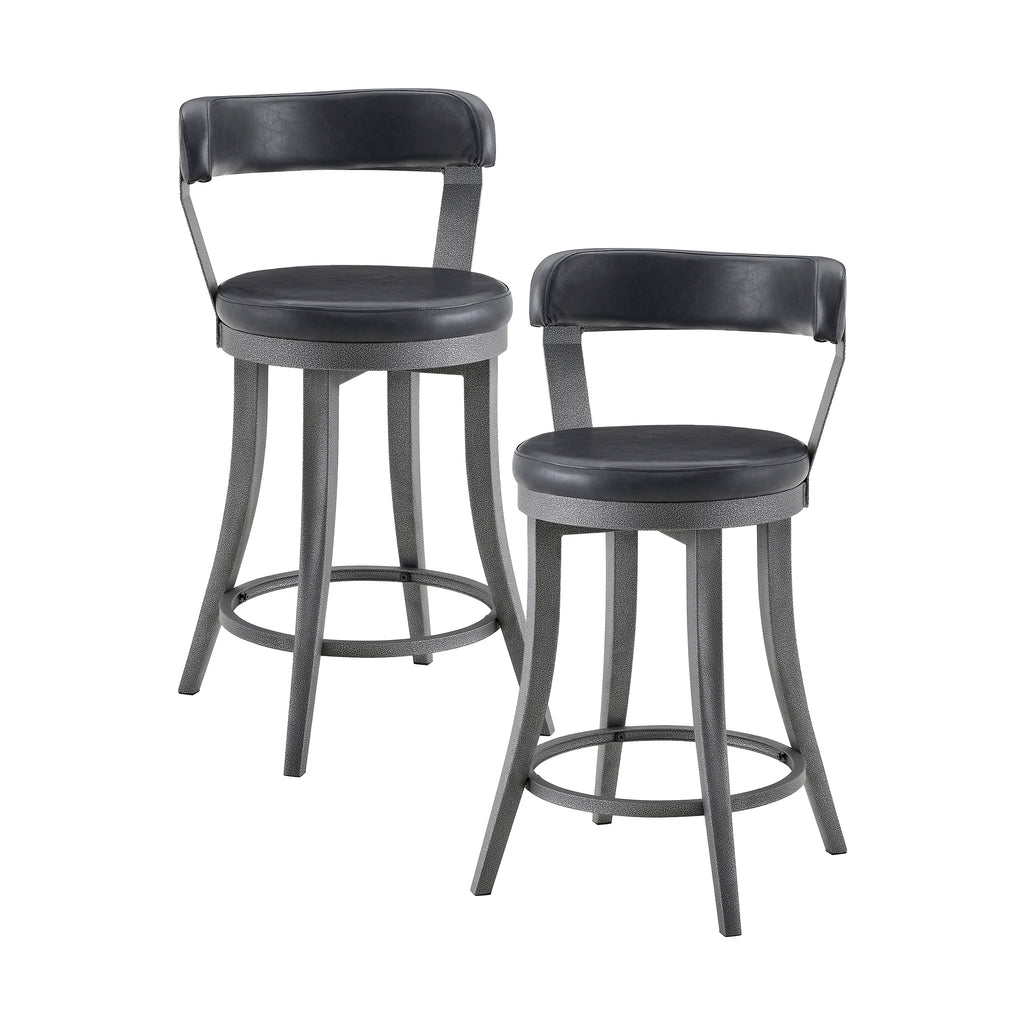 Faux Leather Swivel Counter Height Stool
