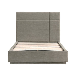 Textured Fabric Platform Bed, Cal King