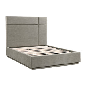 Textured Fabric Platform Bed, King