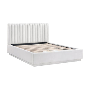 Textured Fabric Platform Bed, Cal King