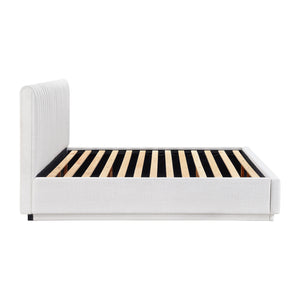 Textured Fabric Platform Bed, King