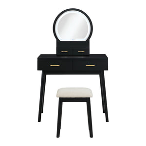 Vanity Dresser with Mirror and Stool