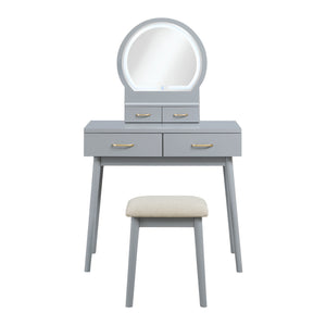 Vanity Dresser with Mirror and Stool