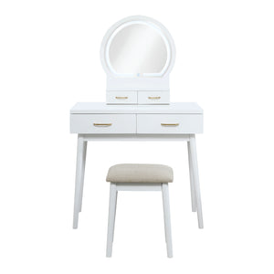 Vanity Dresser with Mirror and Stool