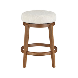 Boucle Fabric Swivel Counter Height Stool