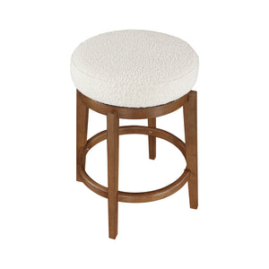 Boucle Fabric Swivel Counter Height Stool