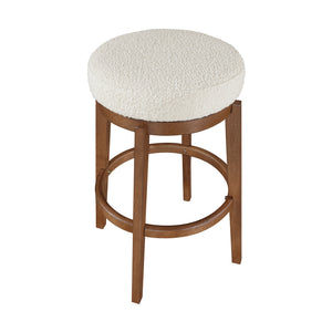 Boucle Fabric Swivel Pub Height Stool