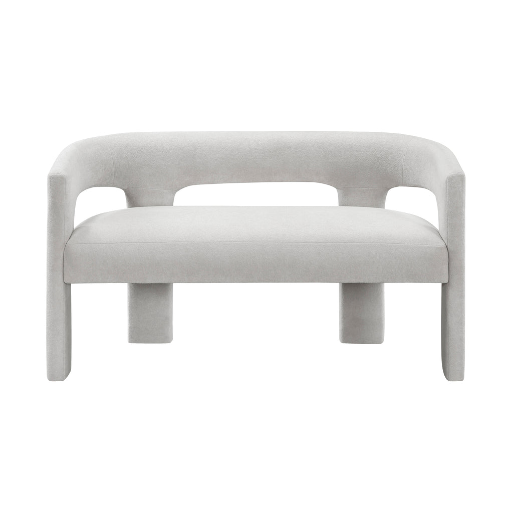 Boucle Fabric Dining Bench