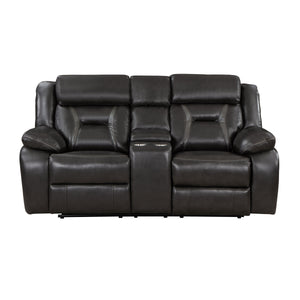 Manual Double Reclining Love Seat with Center Console