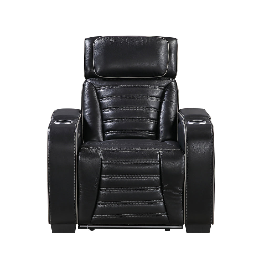 Leather Match Power Reclining Chair