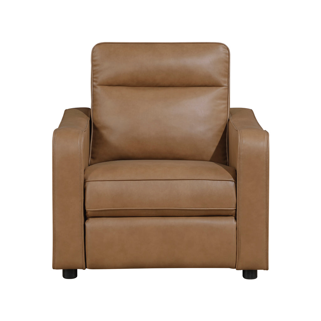 Faux Leather Power Reclining Chair with Curved Track Arms