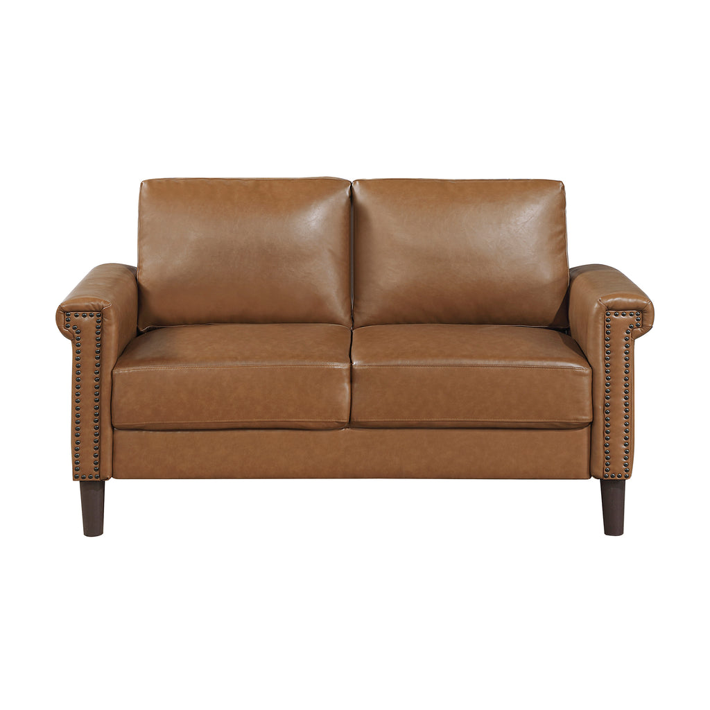 Faux Leather Living Room Loveseat