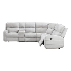 Chenille Fabric 3-Piece Reclining Sectional with Left Console