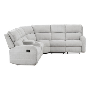 Chenille Fabric 3-Piece Reclining Sectional with Left Console
