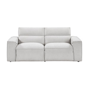 Textured Microfiber Fabric Power Double Reclining Loveseat