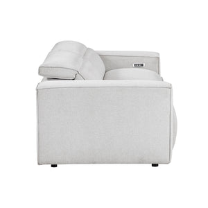 Textured Microfiber Fabric Power Double Reclining Loveseat