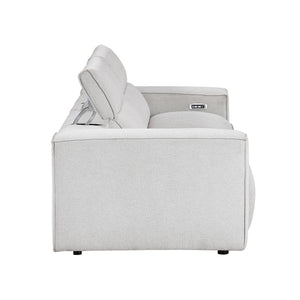 Textured Microfiber Fabric Power Double Reclining Loveseat