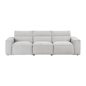 Textured Microfiber Fabric Power Double Reclining Sofa