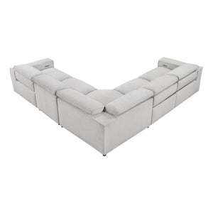 Textured Microfiber Fabric 5-Piece Modular Power Reclining Sectional
