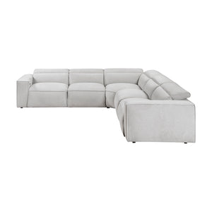 Textured Microfiber Fabric 5-Piece Modular Power Reclining Sectional