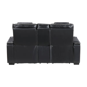 Leather Match Power Reclining Loveseat