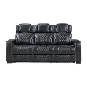 Leather Match Power Reclining Sofa
