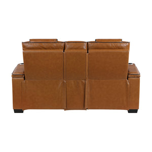 Leather Match Power Reclining Loveseat