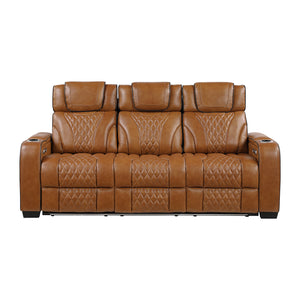 Leather Match Power Reclining Sofa