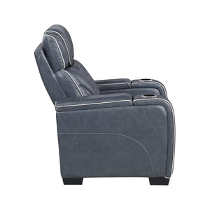 Leather Match Power Reclining Loveseat