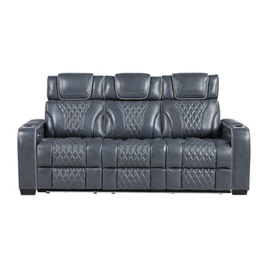 Leather Match Power Reclining Sofa