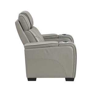 Leather Match Power Reclining Sofa