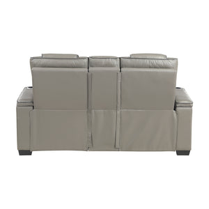 Leather Match Power Reclining Loveseat