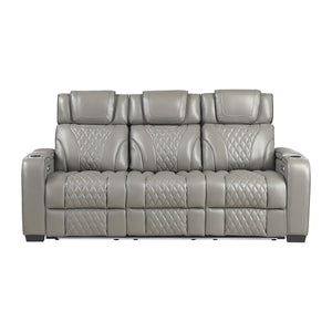 Leather Match Power Reclining Sofa