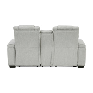 Textured Microfiber Double Reclining Loveseat