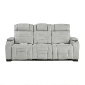 Textured Microfiber Double Reclining Sofa