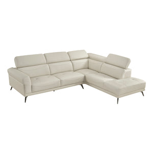Leather Match 2-Piece Sectional with Right Side Chaise