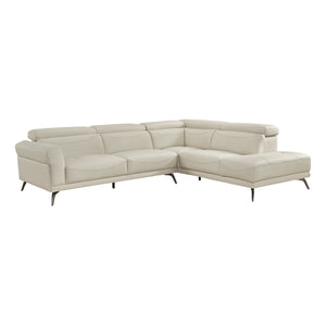 Leather Match 2-Piece Sectional with Right Side Chaise