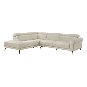Leather Match 2-Piece Sectional with Left Side Chaise
