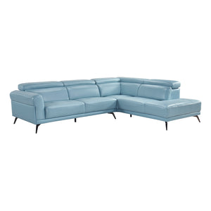 Leather Match 2-Piece Sectional with Right Side Chaise