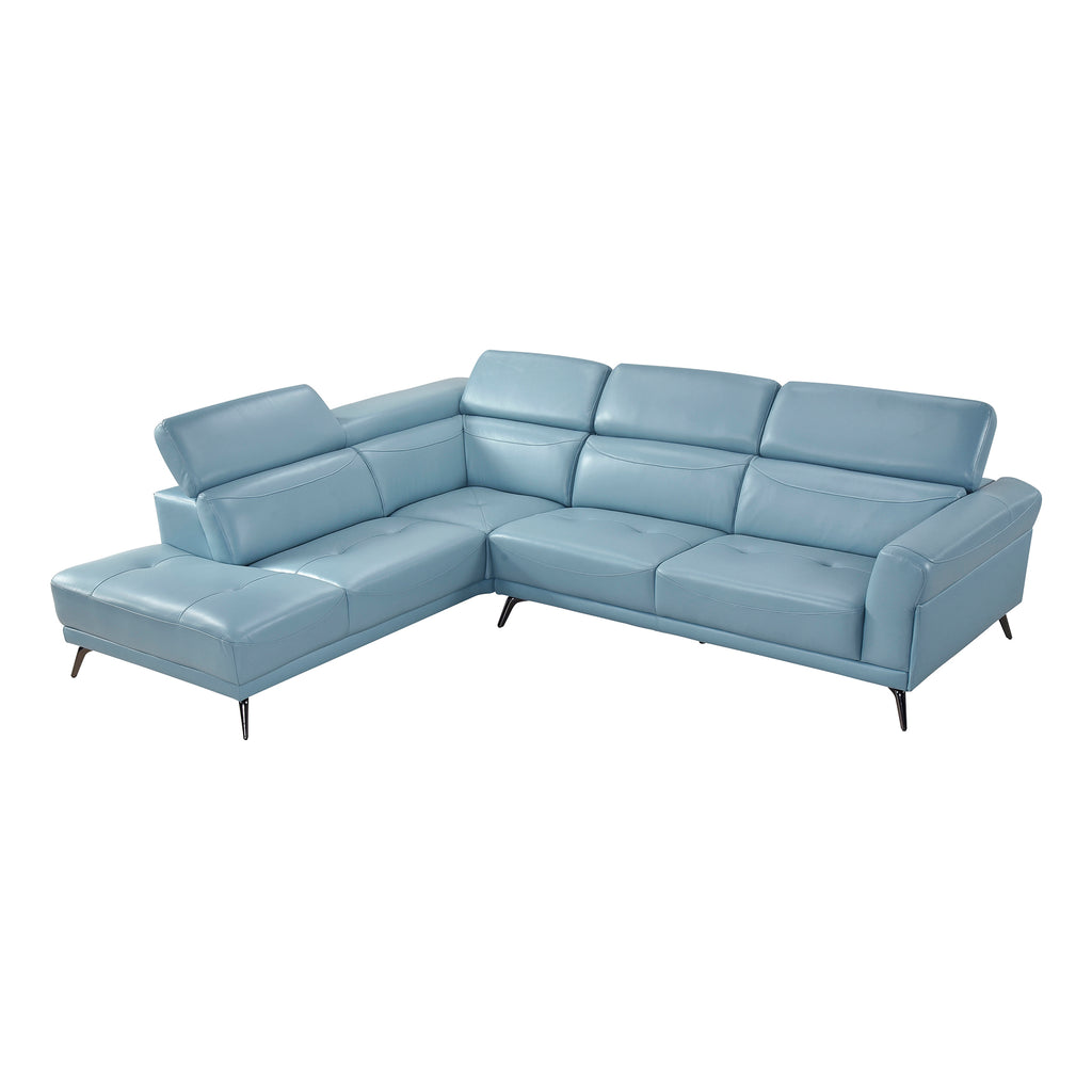 Leather Match 2-Piece Sectional with Left Side Chaise