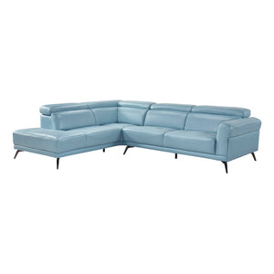 Leather Match 2-Piece Sectional with Left Side Chaise