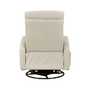 Leather Match Manual Swivel Glider Reclining Chair