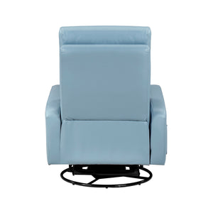 Leather Match Manual Swivel Glider Reclining Chair