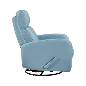 Leather Match Manual Swivel Glider Reclining Chair