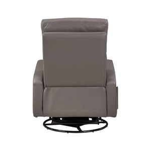 Leather Match Manual Swivel Glider Reclining Chair