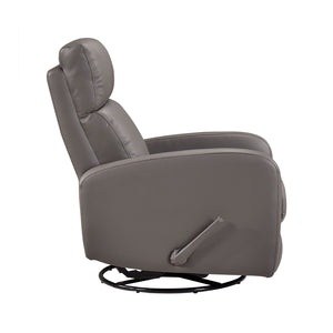 Leather Match Manual Swivel Glider Reclining Chair