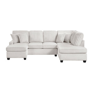 Chenille and Corduroy Fabric 2-Piece Sectional with Left Chaise